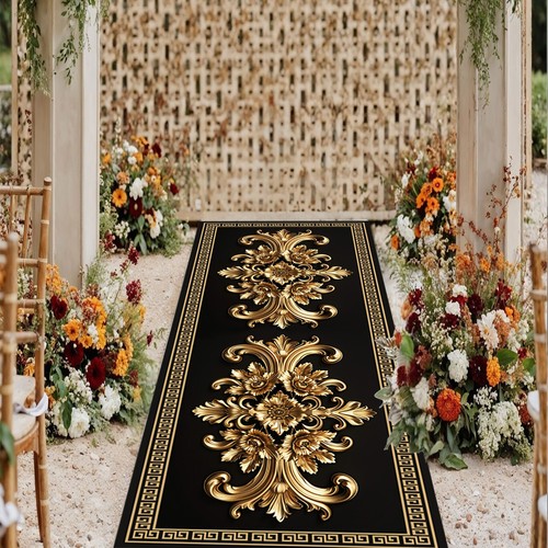 Gold black runner - gold,